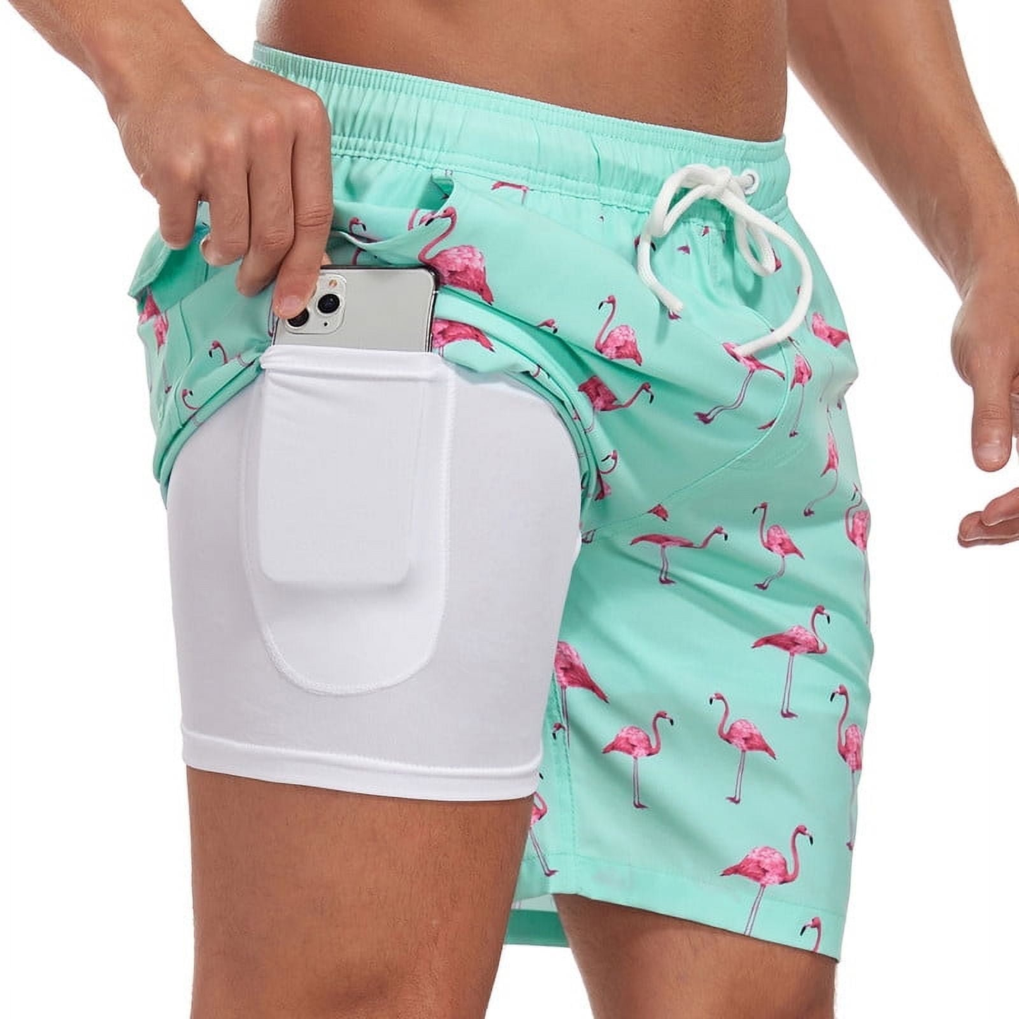 Mowujeit Swim Trunks 5" Beach Shorts Quick Dry Board Short,S-XXL