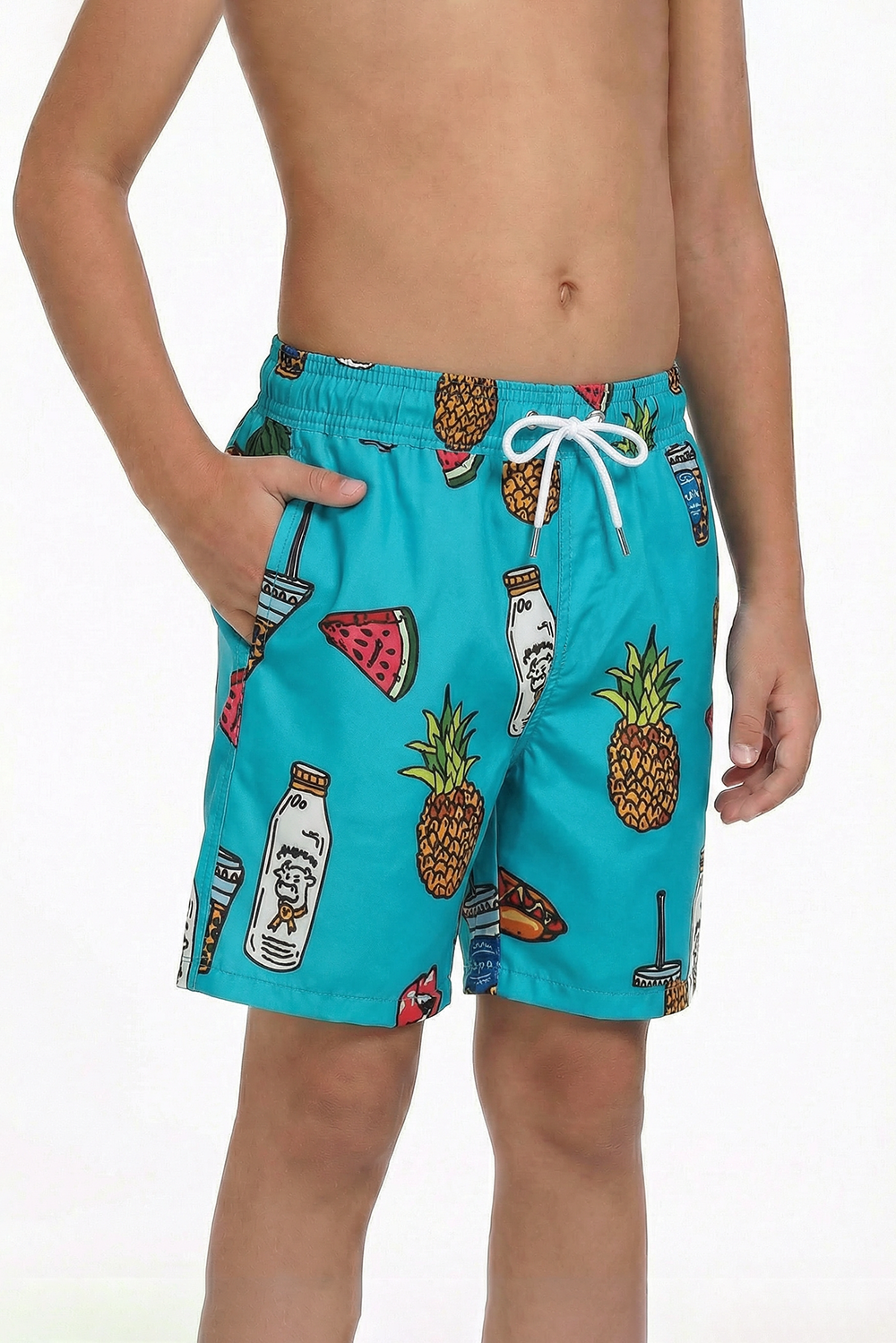 Boys Swim Trunks with Boxer Brief Quick Dry Bathing Suit Compression Liner Swimsuit Swim Shorts 4T-16