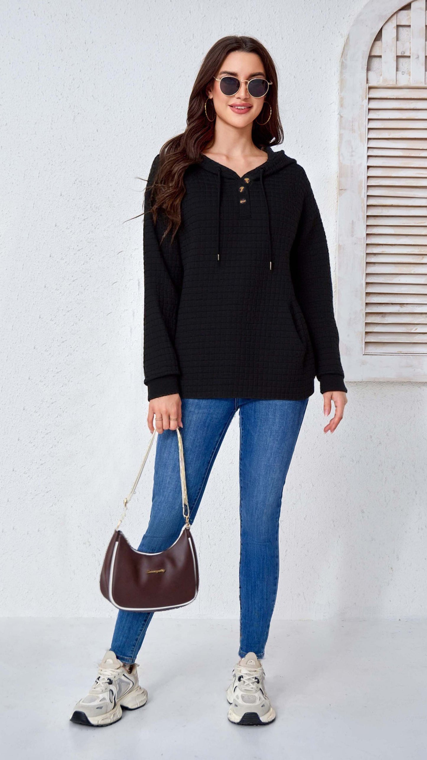 Hoodies for Women Fleece Hooded Sweatshirts Oversized Pullover Long Sleeve Ladies Tops with Pocket