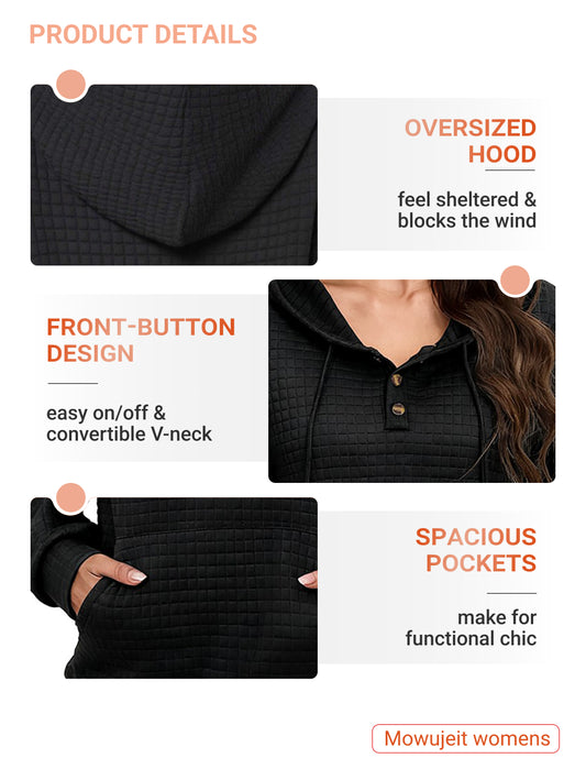 Hoodies for Women Fleece Hooded Sweatshirts Oversized Pullover Long Sleeve Ladies Tops with Pocket