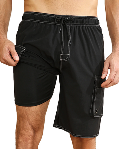 Mowujeit Men's Quick Dry Swim Shorts with Compression Liner,S-4XL