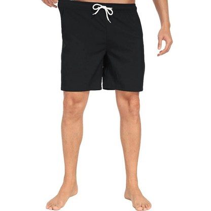 Mowujeit Mens Quick Dry Solid Swim Trunks with Mesh Liner Summer Beach Shorts Size S-4XL