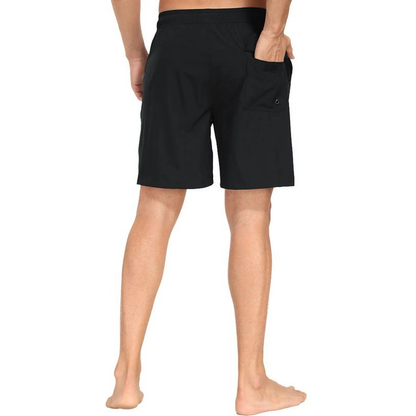 Mowujeit Mens Quick Dry Solid Swim Trunks with Mesh Liner Summer Beach Shorts Size S-4XL